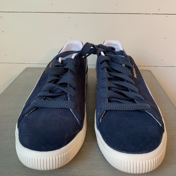 Puma Clyde OG 39196201 Mens Blue Suede Lace Up Lifestyle Sneakers Shoes Size: 9 - Picture 2 of 8